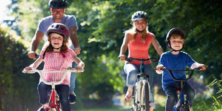 Family Riding Bikes